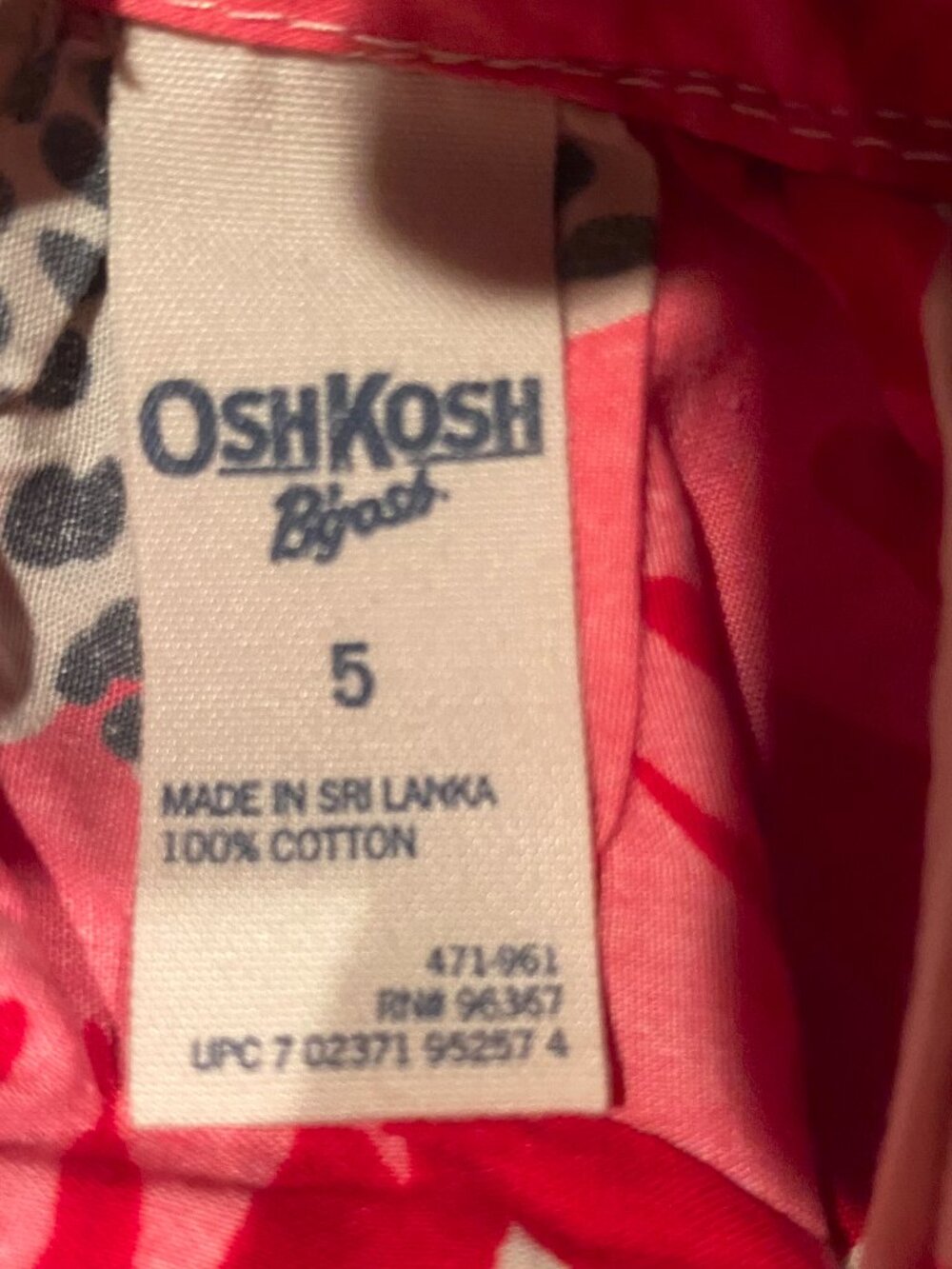 OshKoshB'Gosh-size-5-Girls Cotton Floral Dress-buttons down back-great condition - Picture 8 of 11